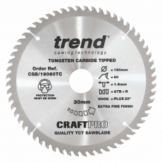 TREND CSB/19060TC 190mm x 30mm 60T Cft Saw Blade