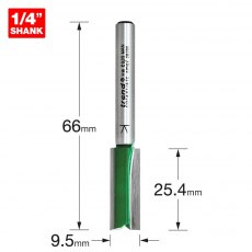 TREND C014X1/4TC Two Flute Cutter 9.5mm x 24.5mm