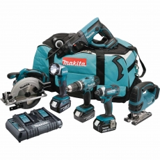 MAKITA DLX6068PT 18v 6 piece Combi Kit with 3x5ah Li-ion Batteries