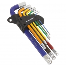 SEALEY AK7190 9 piece Colour Code Metric Long Hex Key Set