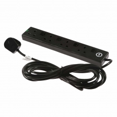 DETA S4WI5C 4 Socket 5m Surge Protection Extension Lead c/w Neon Indicator