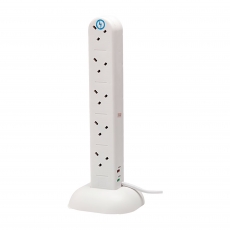 DETA S10WTTB 10 Socket 2m Surge Protection Extension Tower DETA S10WTTB 10 Socket 2m Surge Protection Extension Tower