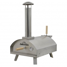 Dellonda 14" Portable Wood-Fired Pizza & Smoking Oven - Stainless Steel
