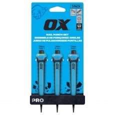 OX TOOLS OXPro 3pc Nail Punch Set 0.8 / 1.6 / 2.4mm
