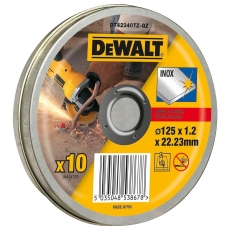 DEWALT DT42340Z-QZ 125mm x 1.2mm Inox Cutting Discs (10 Pack)