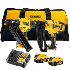 DEWALT DCK246P2 18v Brushless Nailer Twin Pack with 2x5ah Batteries