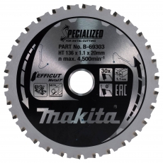 MAKITA B-69303 136mm x 20mm 30T Blade for Metal
