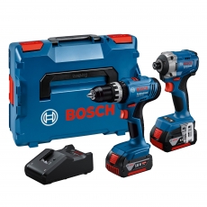 BOSCH GSB18V-25/GDR18V-215 18v Twin Pack with 2x4ah Battieries