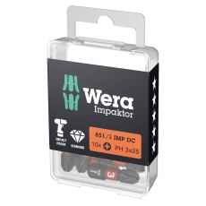 WERA 851/1 IMP DC PH Impaktor PH3x25mm bits (10 Pack)