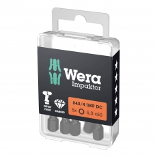 WERA 840/4 IMP DC Hex-Plus 5x50mm Impaktor bits (5 Pack)