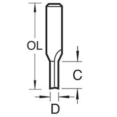 TREND 3/05X1/4TC Two Flute Cutter 3mm x 11mm