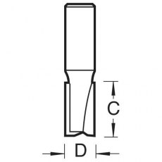 TREND TR12X1/4TC Two Flute Cutter 12mm x 19mm ExLong