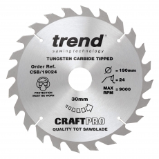 TREND CSB/19024 190mm x 30mm 24T Craft Saw Blade