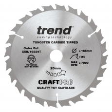 TREND CSB/16524T 165mm x 20mm 24T Craft Saw Blade