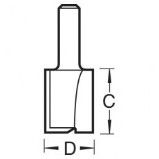TREND C019AX1/4TC Two Flute Cutter 12mm x 19mm