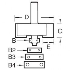 TREND 46/39X8MMTC Bearing Guided Rebate Set 35mm x 12.7mm