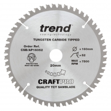 TREND CSB/AP16052 160mm x 20mm 52T Craft Blade Aluminium