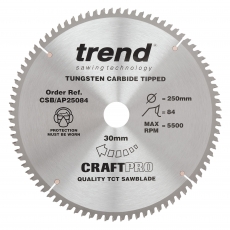 TREND CSB/AP25084 250mm x 30mm 84T Craft Blade Aluminium