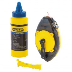 STANLEY 0 47 465 30m PowerWinder Chalk Line Set - 113g Blue Chalk & Level
