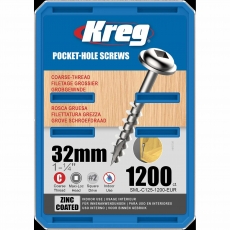 KREG SML-C125-1200-INT 32mm No.8 Coarse Washer Head Screws 1200pk
