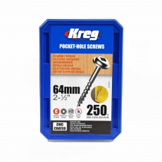 KREG SML-C250-250-INT 64mm Coarse Washer Head Screws 250pk KREG SML-C250-250-INT 64mm Coarse Washer Head Screws 250pk