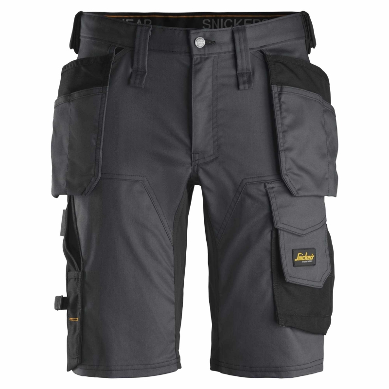 SNICKERS SNICKERS 6141 Steel Grey/Black AllRoundWork Holster Pocket Stretch Shorts