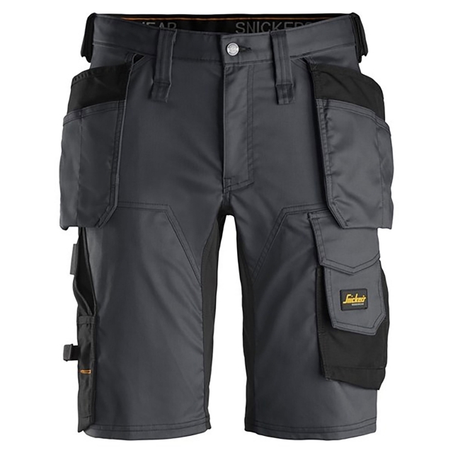 SNICKERS SNICKERS 6141 Steel Grey/Black AllRoundWork Holster Pocket Stretch Shorts