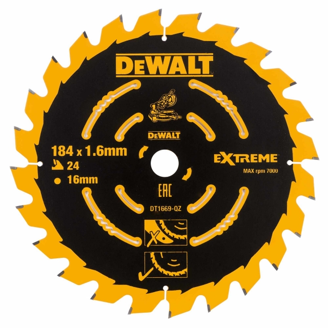 DEWALT DEWALT DT1669QZ 184x16mm 24T Saw Blade DCS365