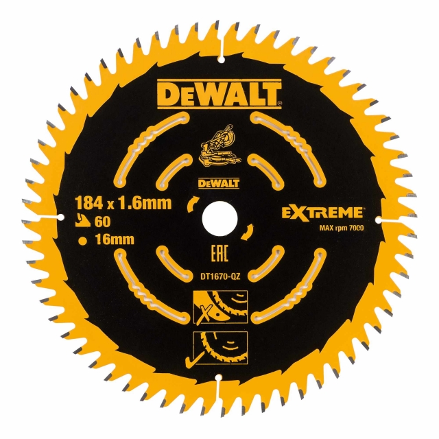 DEWALT DEWALT DT1670QZ 184x16mm 60T Saw Blade DCS365