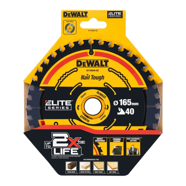 DEWALT DEWALT DT10640QZ 165x20mm 40T Saw Blade (Cordless)
