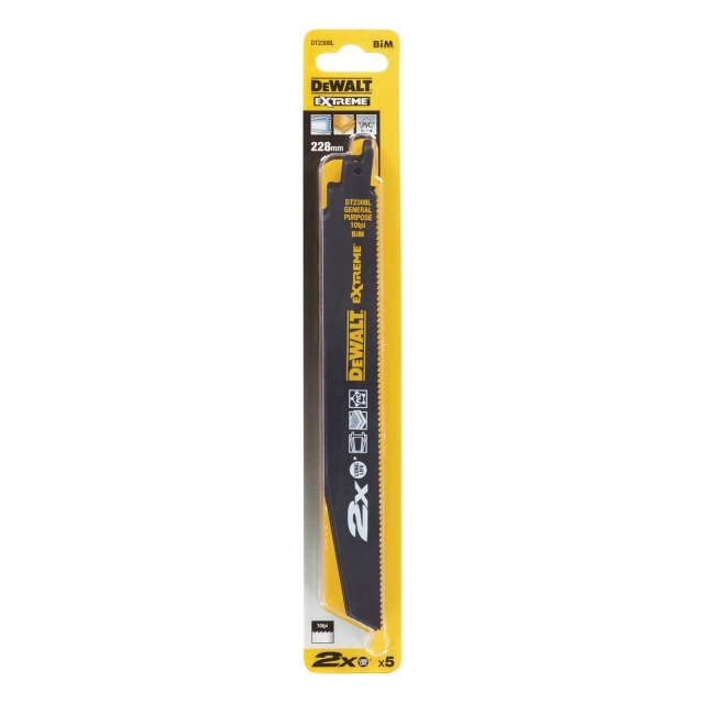 DEWALT DEWALT DT2308LQZ 228mm 2X Life Recip Blade GP 5 pack