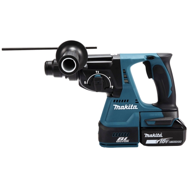MAKITA MAKITA DHR242RTJ 18v Brushless SDS Rotary Hammer Drill with 2x5ah Batteries