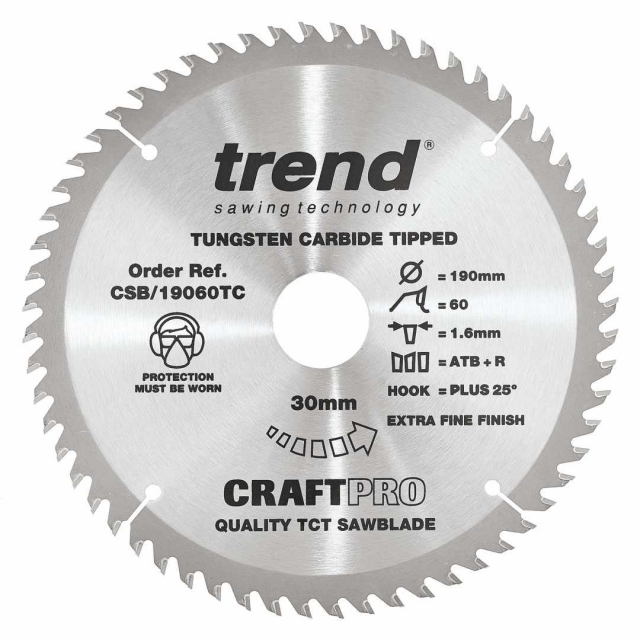TREND TREND CSB/19060TC 190mm x 30mm 60T Cft Saw Blade