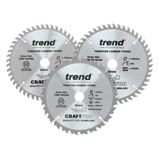 TREND TREND CSB/160/3PK 160mm Craft Saw Blade 3pk