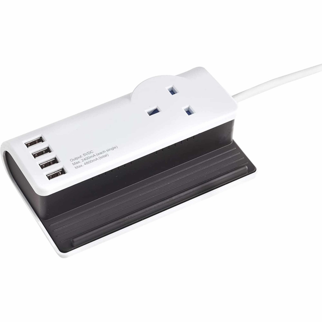 DETA DETA SDESKT 1 Socket 1.4m Desktop Charging Station with 4 x USB Ports