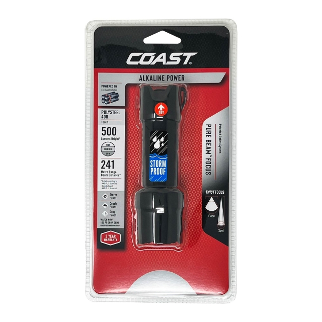 COAST COAST POLYSTEEL 400 Twist Focus LED Torch 300 Lumens