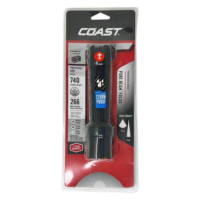 COAST COAST POLYSTEEL 600 Twist Focus LED Torch 710 Lumens