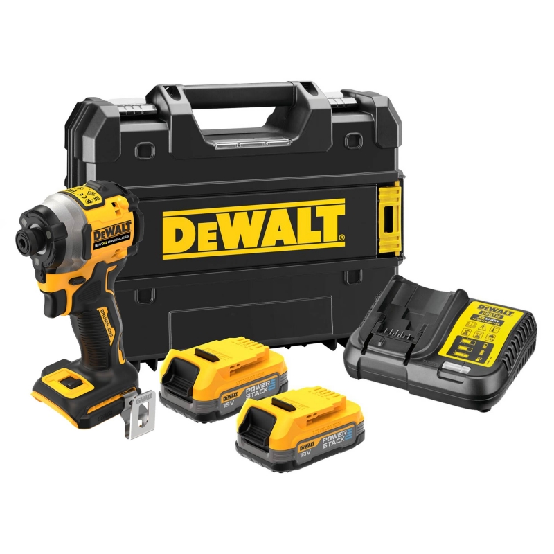 DEWALT DEWALT DCF850E2T 18v Brushless Impact Driver with 2 x Powerstack Batteries