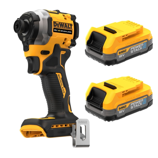 DEWALT DEWALT DCF850E2T 18v Brushless Impact Driver with 2 x Powerstack Batteries