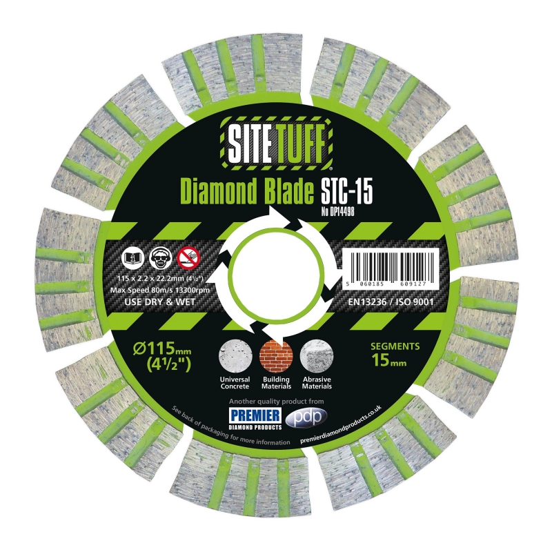 PREMIER DIAMOND PREMIER DIAMOND DP14498 115x2.2x15x22.2mm Concrete Blade