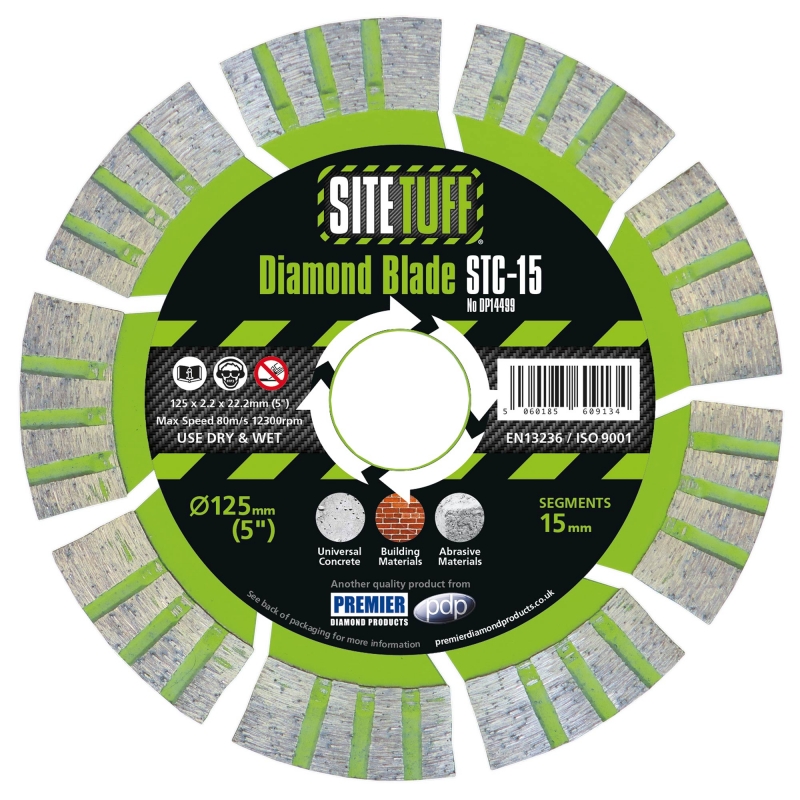 PREMIER DIAMOND PREMIER DIAMOND DP14499 125x2.2x15x22.2mm Concrete Blade