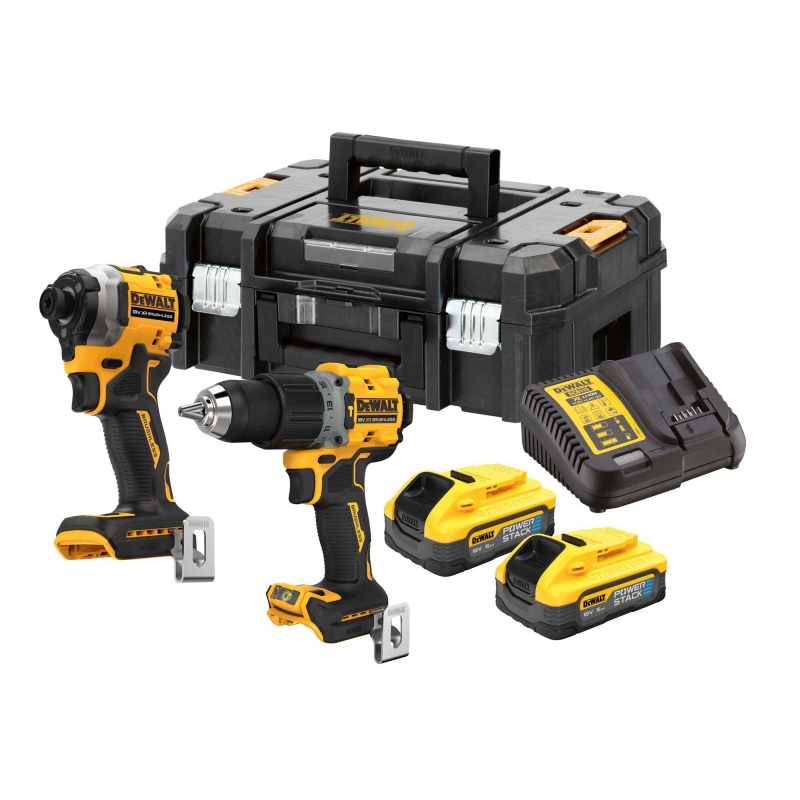 DEWALT DEWALT DCK2050H2T 18v Brushless DCD805/DCF850 Twin Pack with  2x5ah Powerstack Batteries