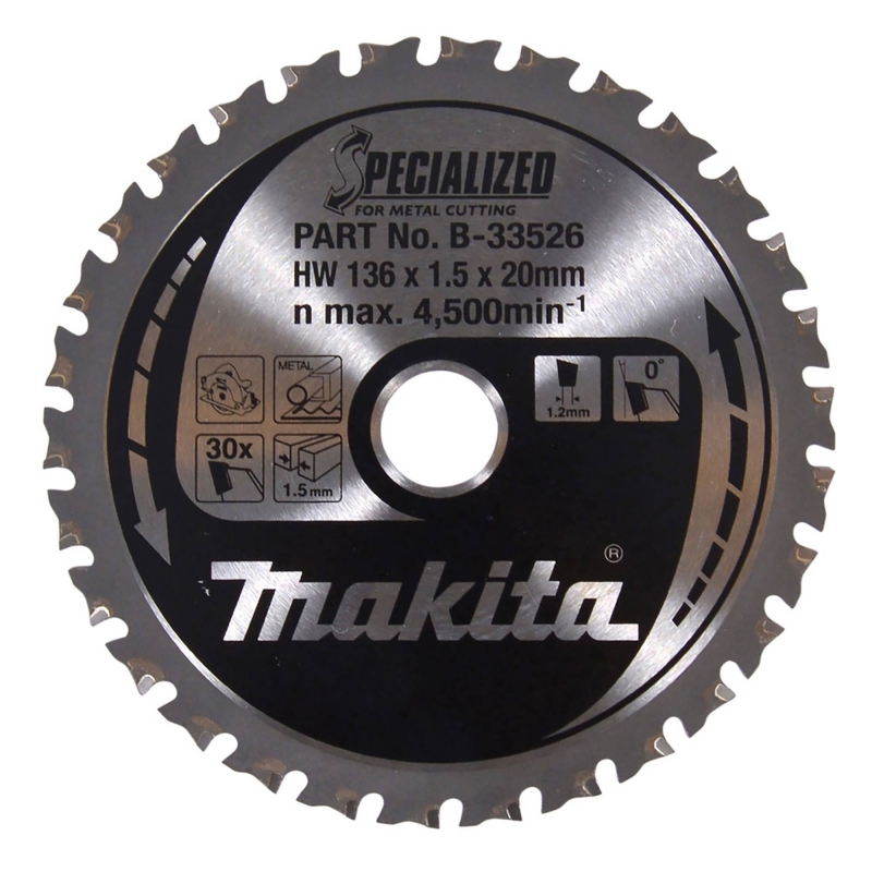 MAKITA MAKITA B-33526 136mm x 20mm 30T Blade - Metal