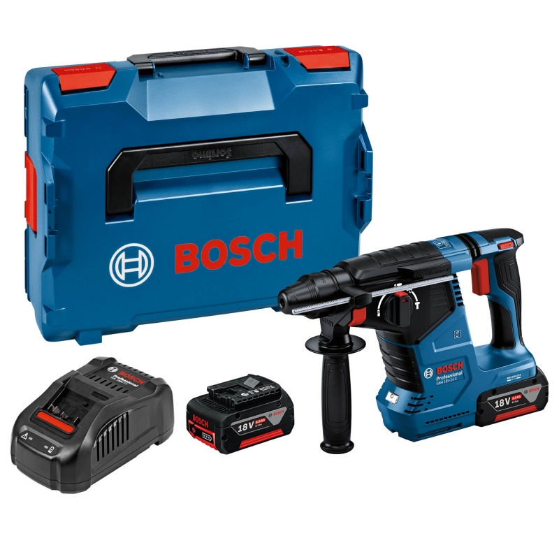 BOSCH BOSCH GBH18V-24C 18v Brushless SDS Plus Hammer with 2x5ah Batteries