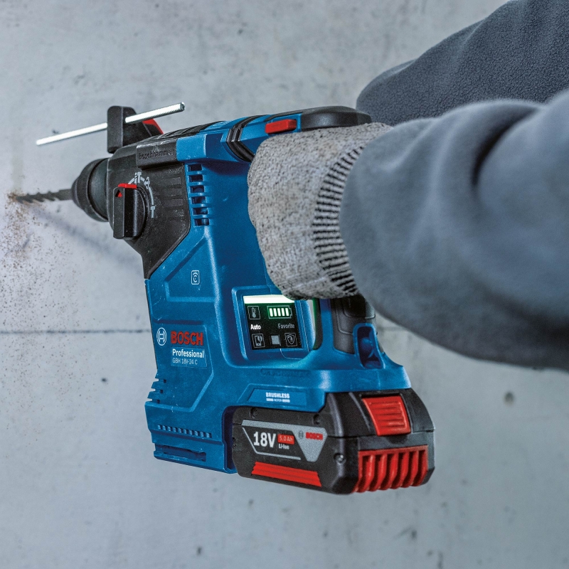 BOSCH BOSCH GBH18V-24C 18v Brushless SDS Plus Hammer with 2x5ah Batteries