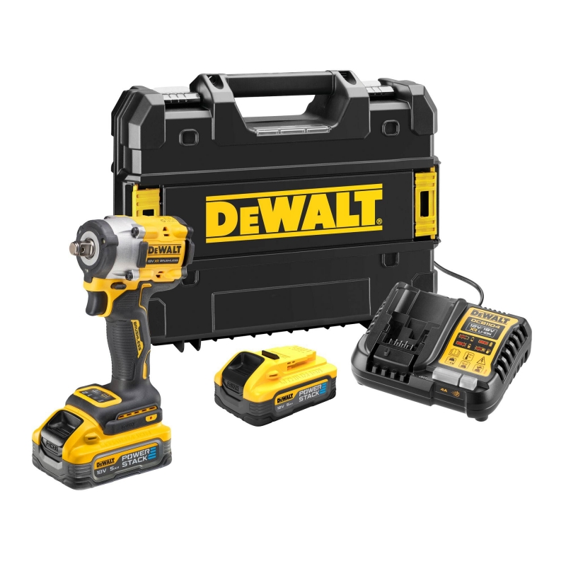 DEWALT DEWALT DCF921H2T 18v Brushless Compact Impact Wrench with 2x5ah Powerstack Batteries