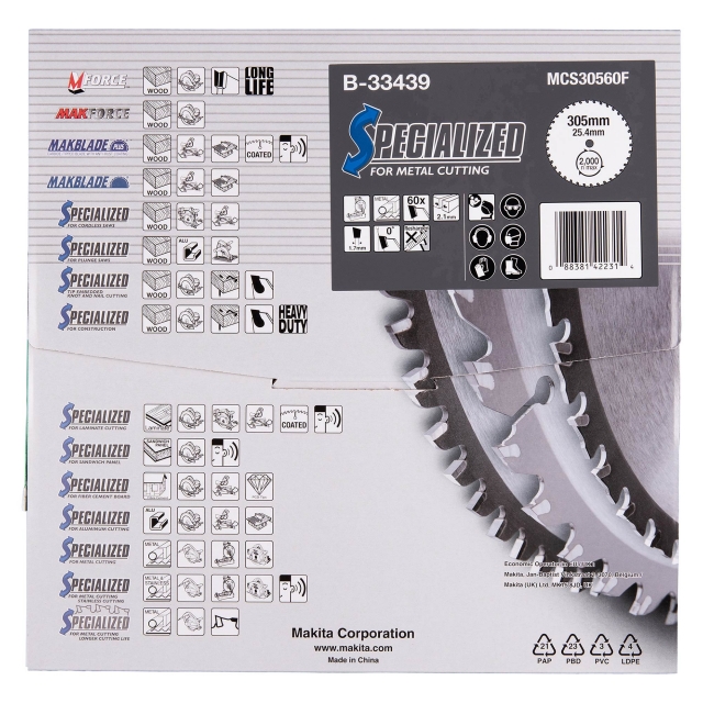 MAKITA MAKITA B-33439 305mm x 25.4mm 60T Saw Blade LC1230
