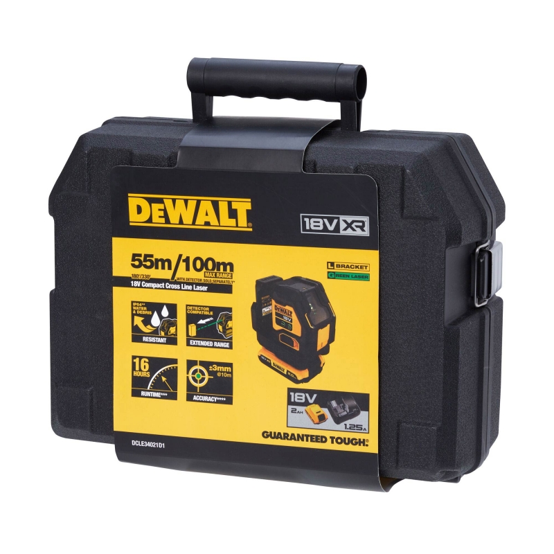 DEWALT DEWALT DCLE34021D1 18v Green Cross Line Laser with 1x2ah Battery