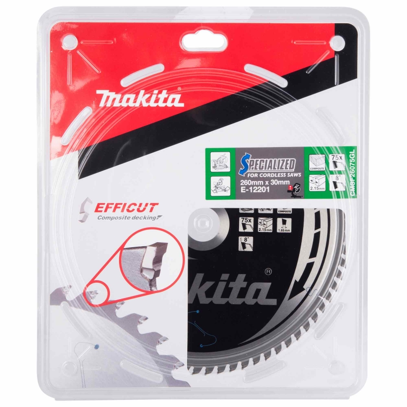 MAKITA MAKITA E-12201 260x30mm 75T Blade for Composite Decking