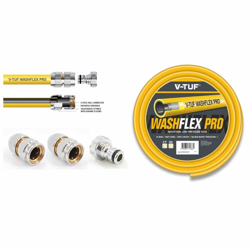 V-TUF V-TUF BF3425-KIT1 25m 3/4 Washflex Hose/Coupling Kit